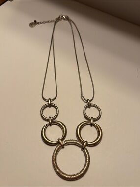 Vintage Liz & Co. Silver-Tone Graduated Ring Bib Necklace